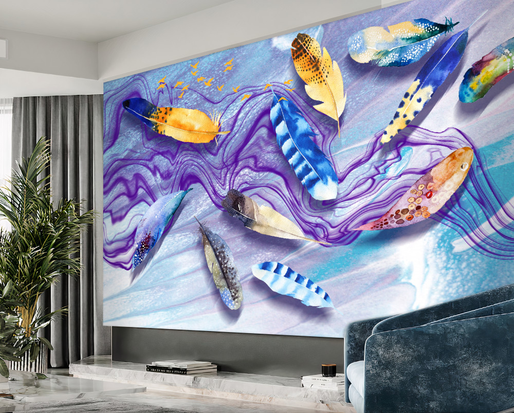 Fototapeta pióra na falach atramentu