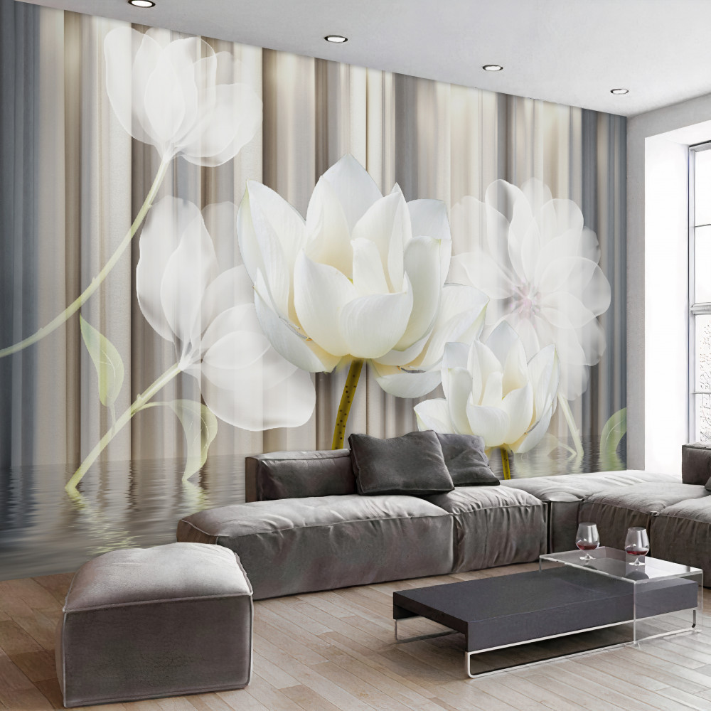 Fototapeta przewiewne białe tulipany