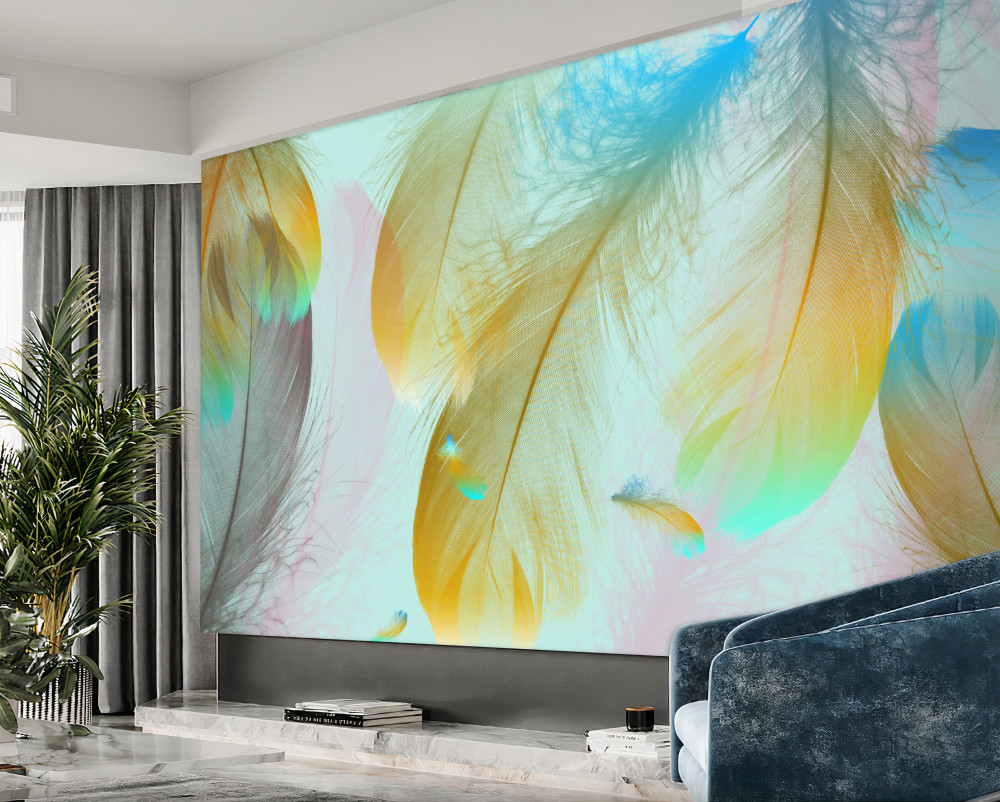 Fototapeta delikatne pióra w locie