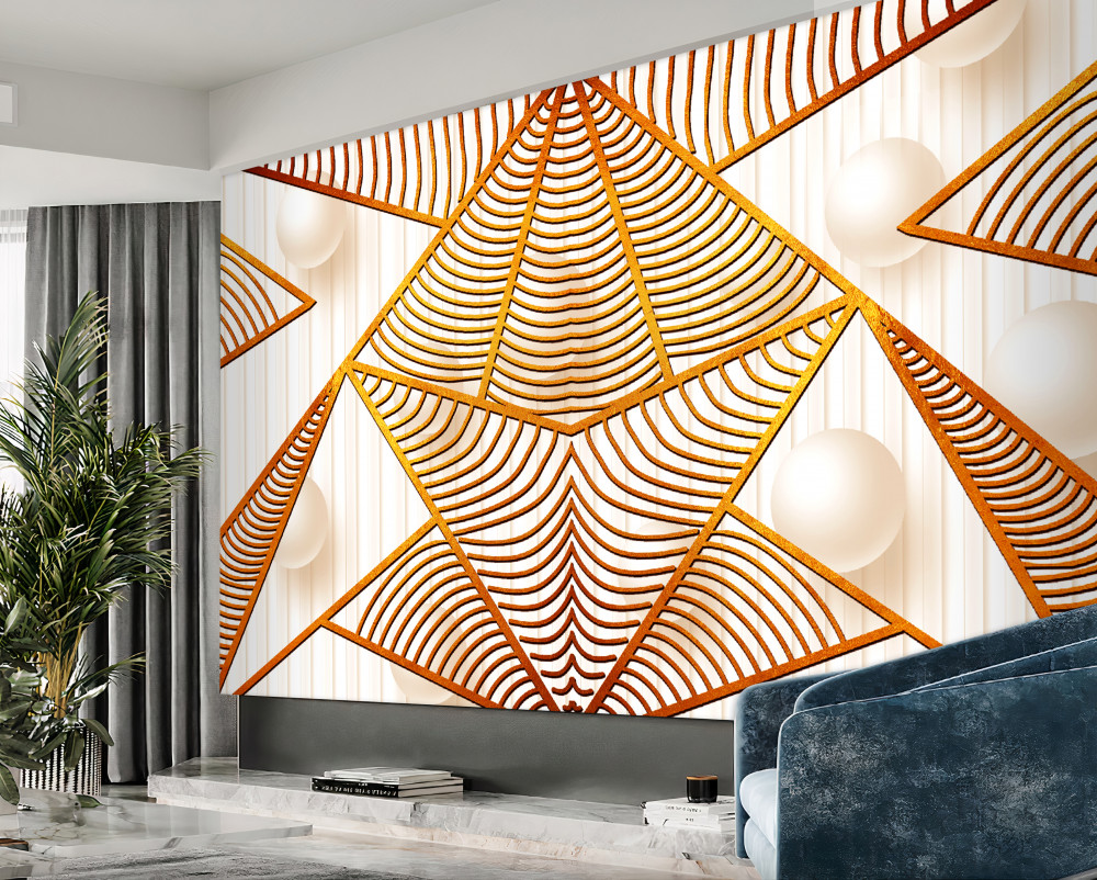 Fototapeta złoty wzór geometryczny