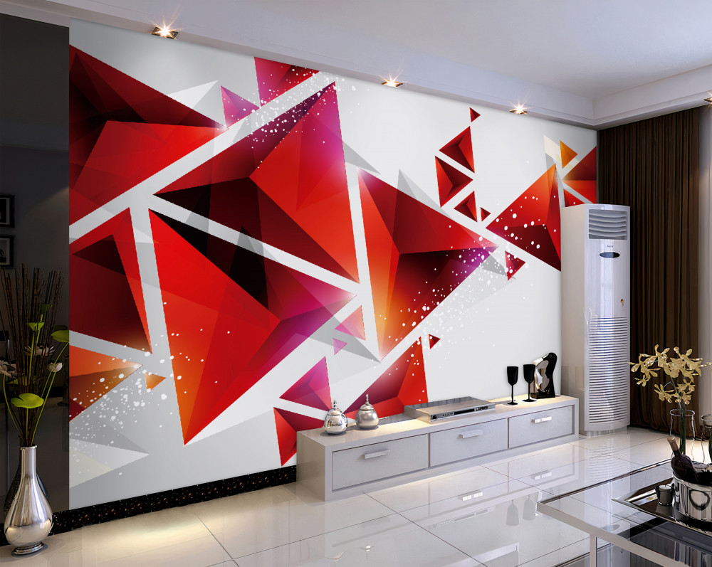 Fototapeta wolumetryczne czerwone trójkąty