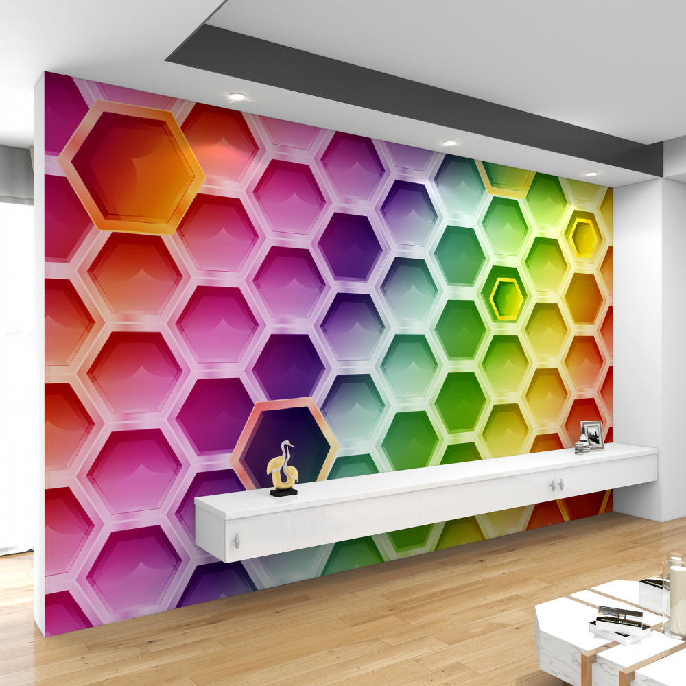 Fototapeta wielokolorowe kolorowe plastry miodu