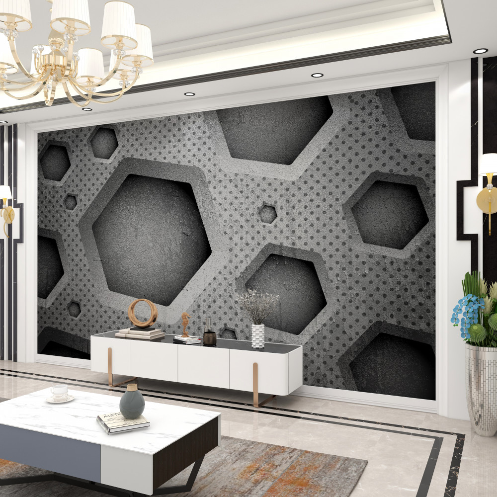 Fototapeta ściana abstrakcyjnych sześciokątów