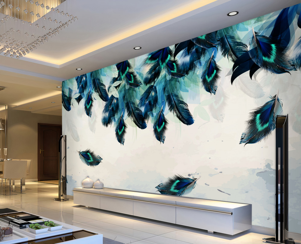 Fototapeta ciemne opadające pióra