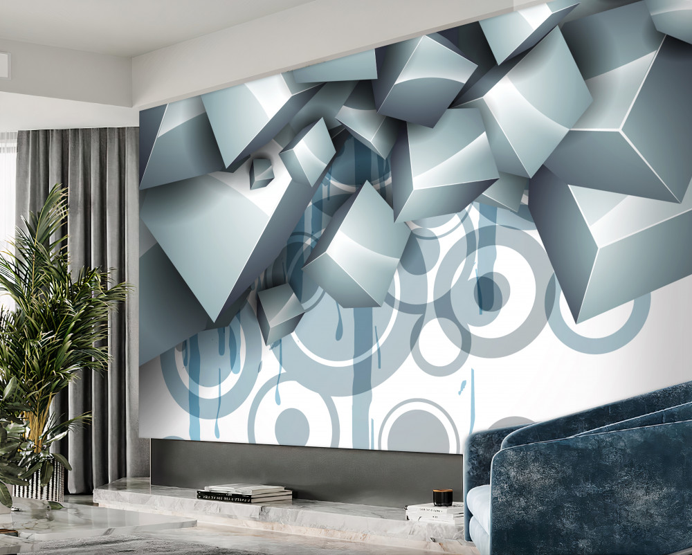 Fototapeta optyczne szare kostki