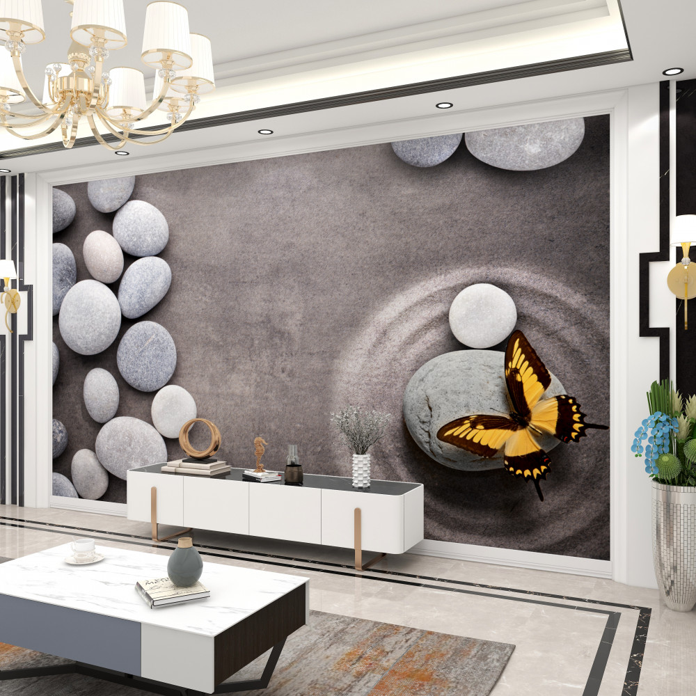 Fototapeta motyl na kamieniu nad wodą