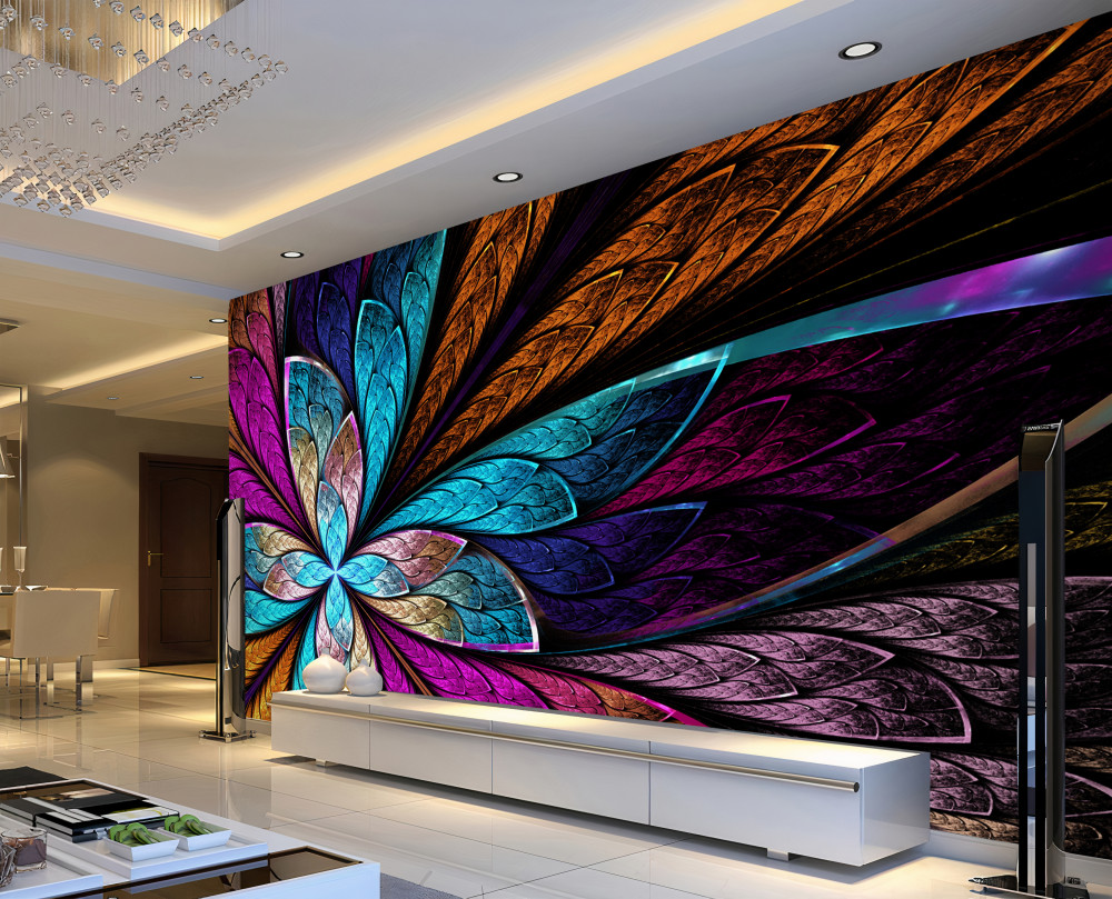 Fototapeta witrażowa mozaika z płatków kwiatów