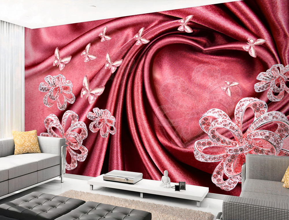 Fototapeta jubilerskie kwiaty na jedwabiu