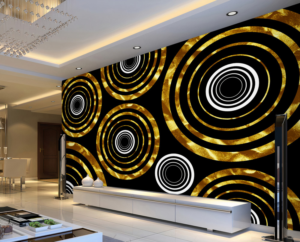 Fototapeta złote kółka z białym środkiem