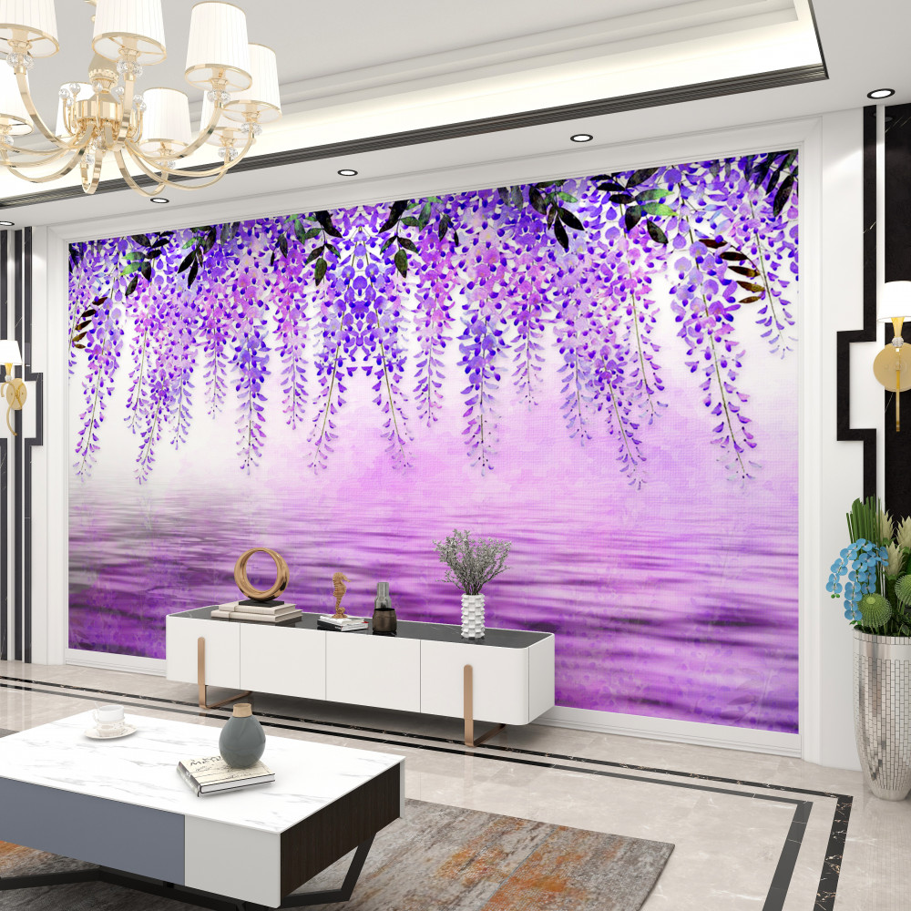 Fototapeta fioletowa glicynia na fioletowym tle