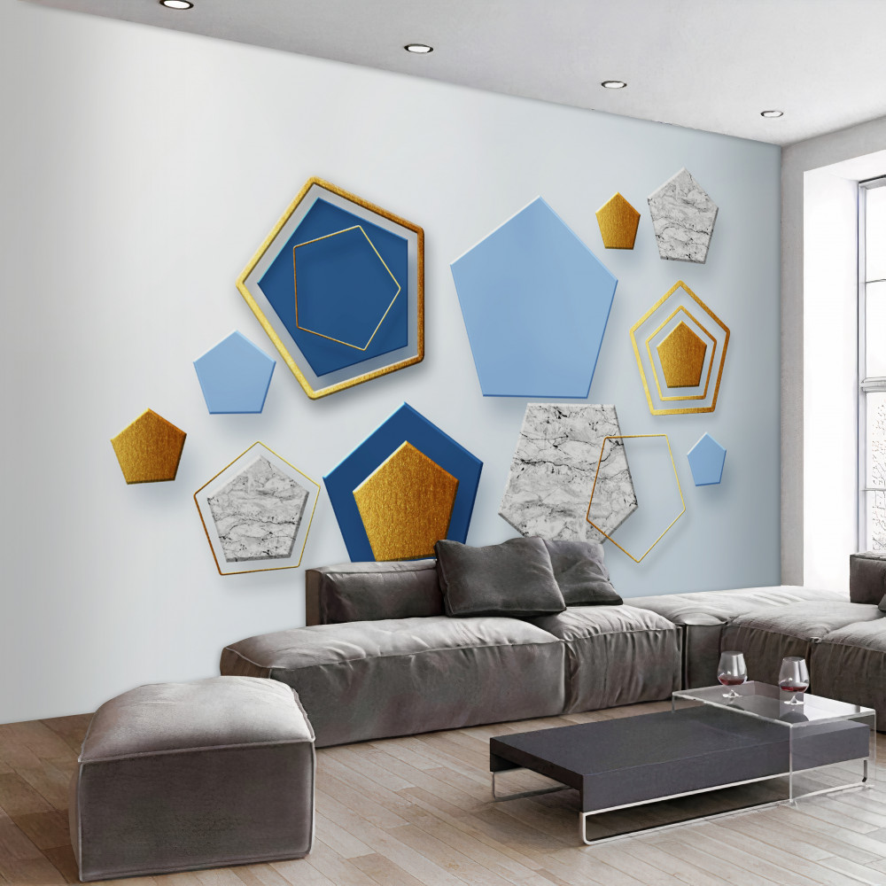 Fototapeta różne wielokolorowe sześciokąty