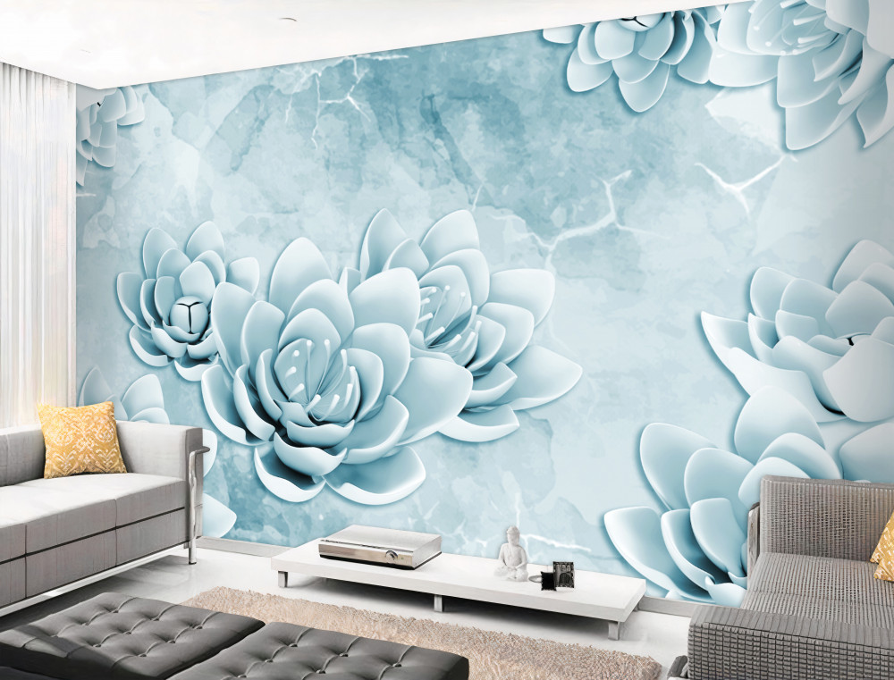 Fototapeta jasnoniebieskie kwiaty