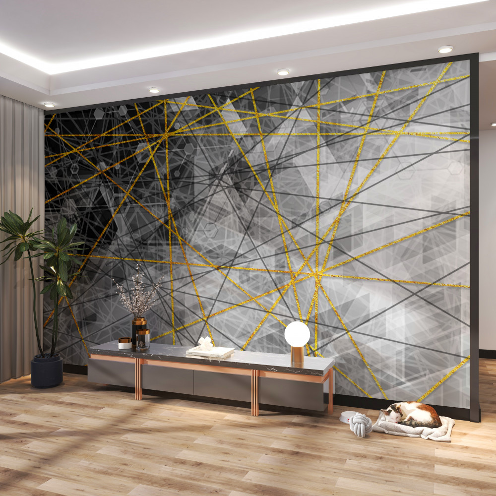 Fototapeta kamienie i złota nić