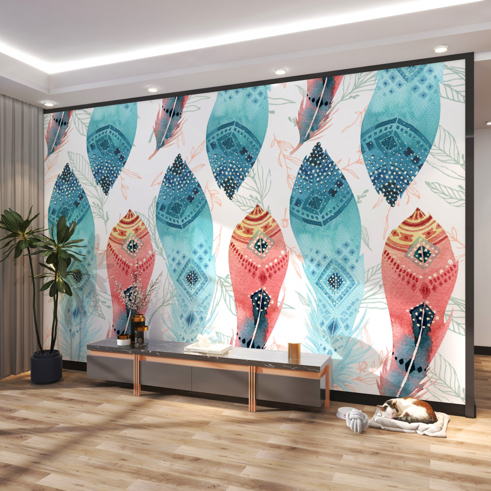 Fototapeta akwarela pióro tło