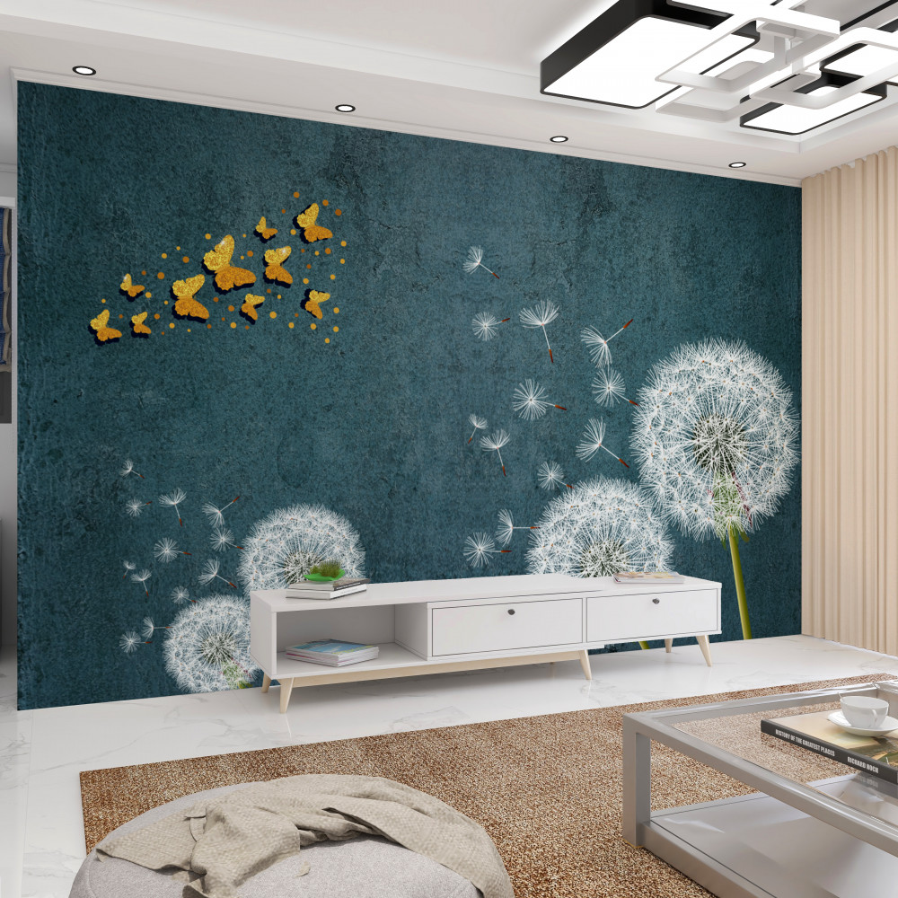 Fototapeta motyle latające nad mleczami