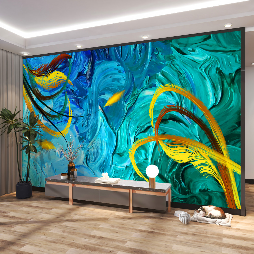 Fototapeta niebieskie farby gwaszowe