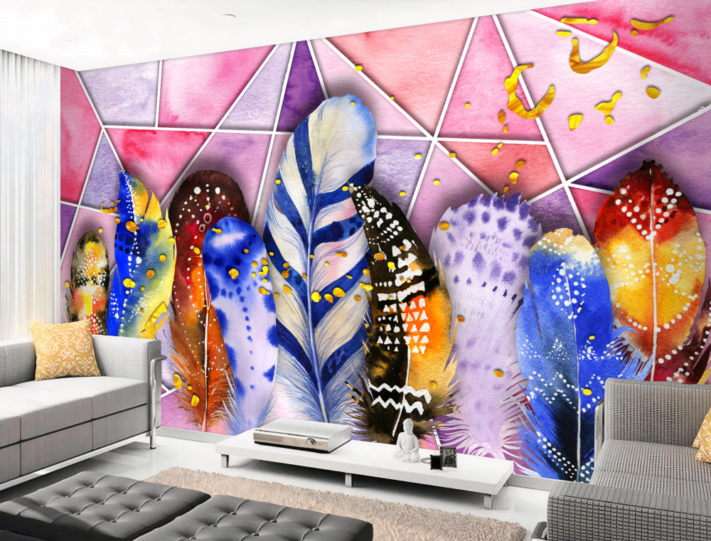 Fototapeta różne pióra w różnych kolorach