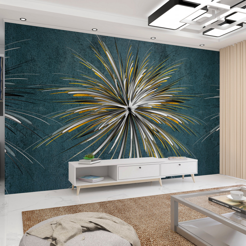 Fototapeta puszysta gałąź na niebieskim tle