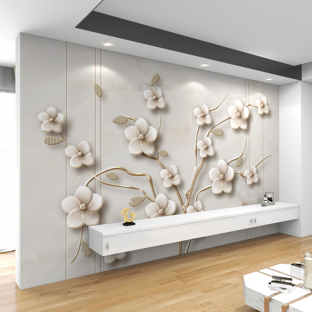 Fototapeta śnieżnobiałe kwitnące drzewo