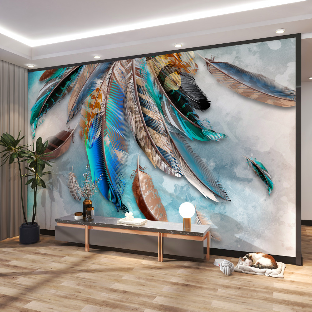 Fototapeta jaskrawo kolorowe pióra