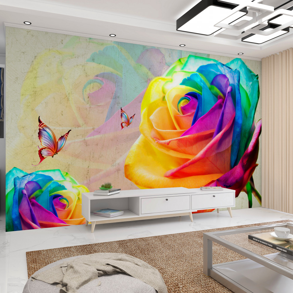 Fototapeta tęczowa róża