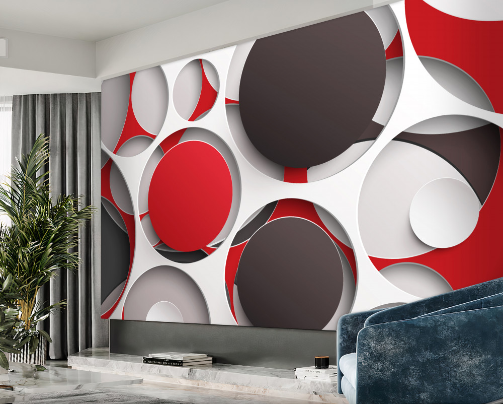 Fototapeta kolorowe kółka w siatce