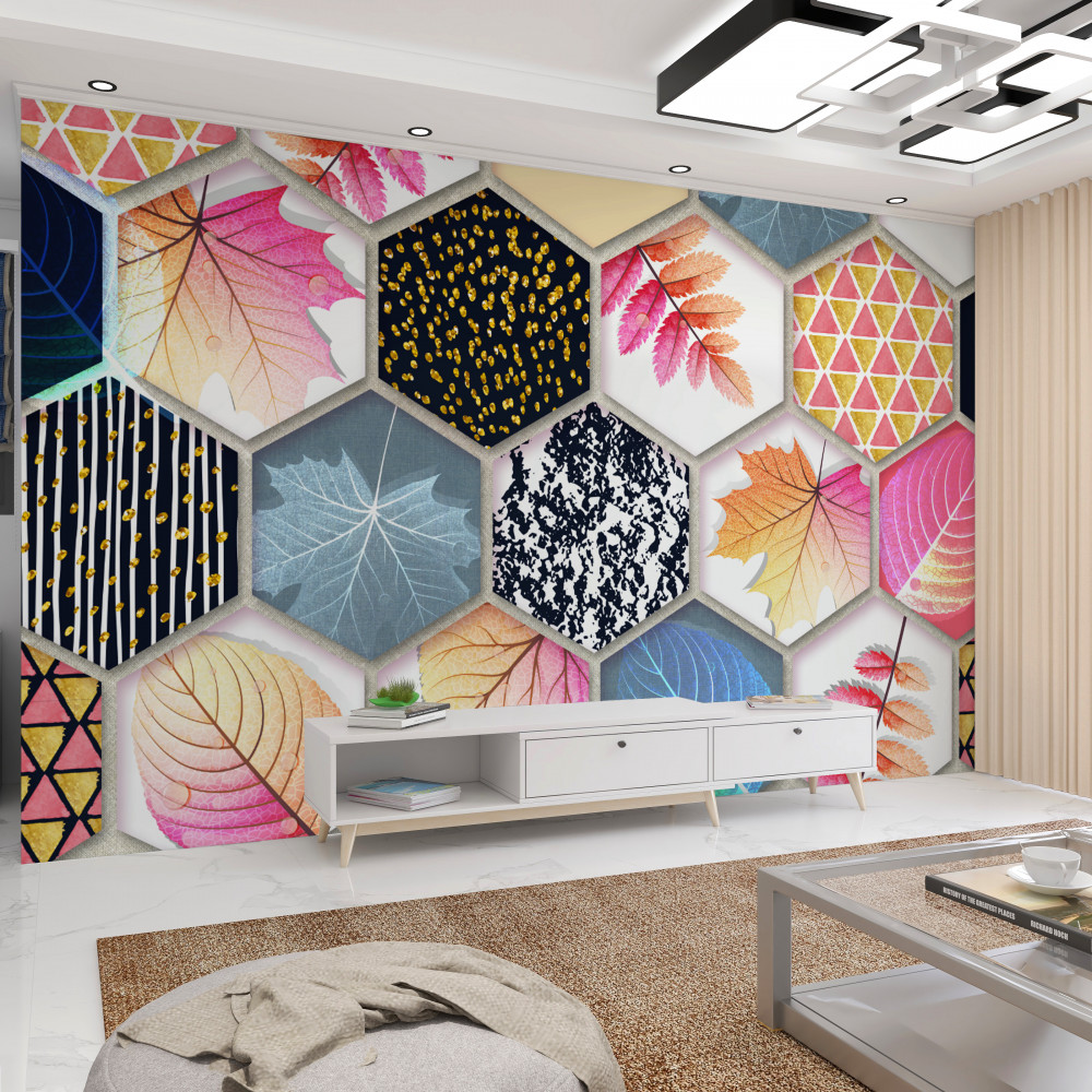 Fototapeta mozaika jesiennych liści