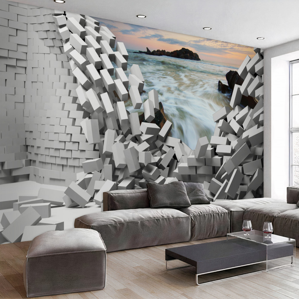 Fototapeta fale przełamują abstrakcję ściany