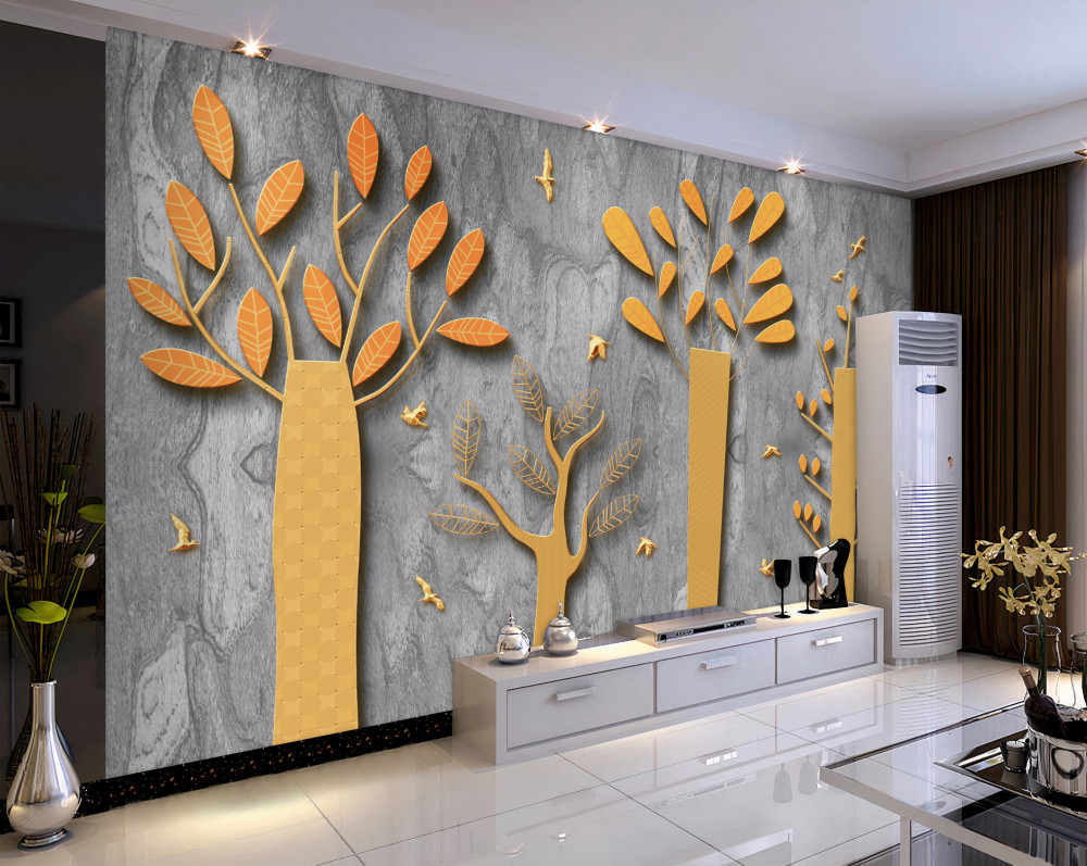 Fototapeta jesienna abstrakcja leśna w złocie