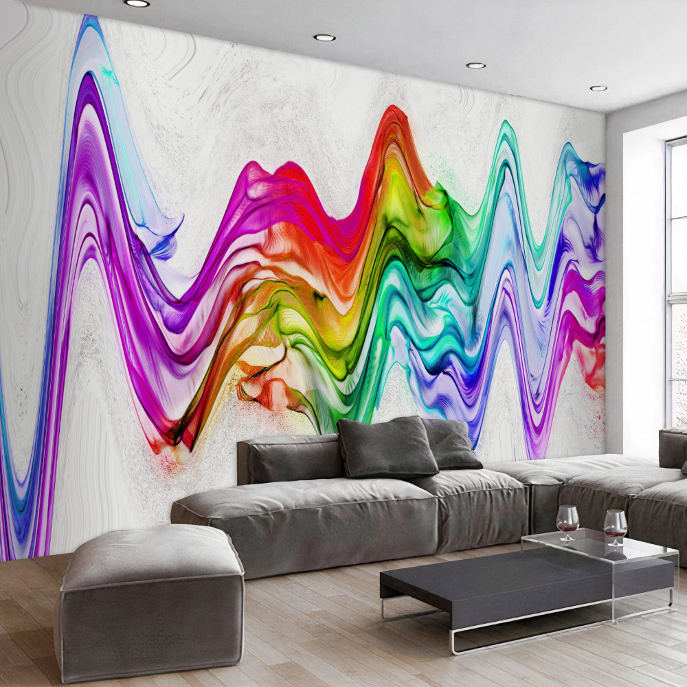 Fototapeta kolorowe linie pod falą dźwiękową