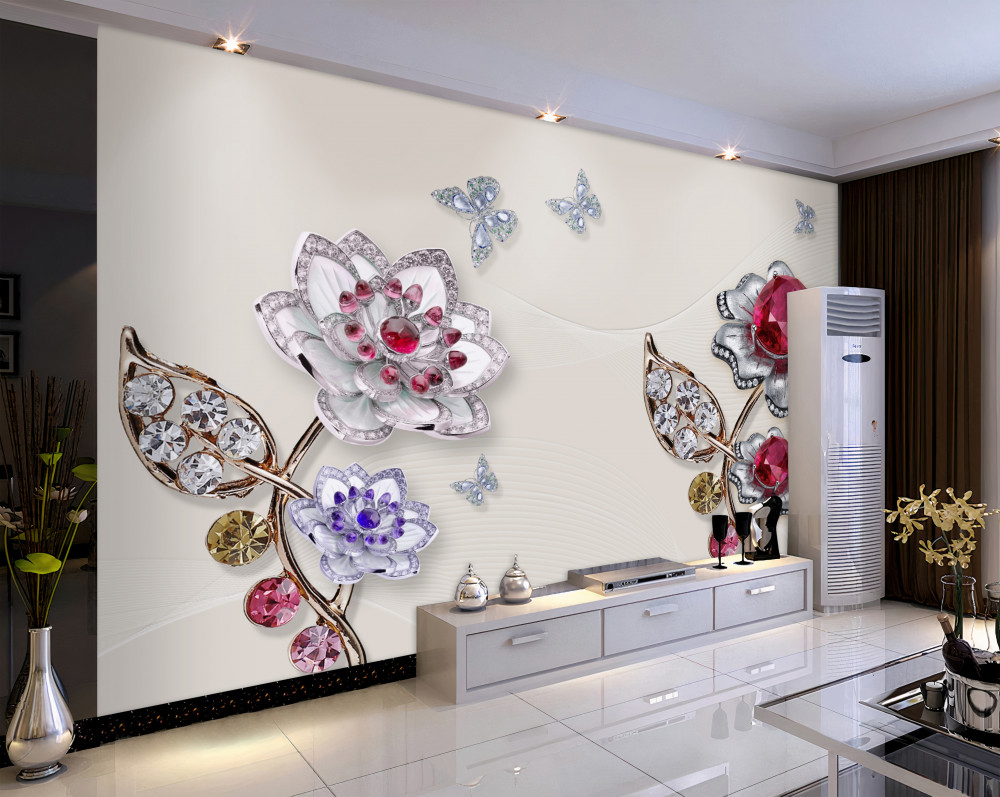 Fototapeta piękne kwiaty ze złota i kamieni szlachetnych