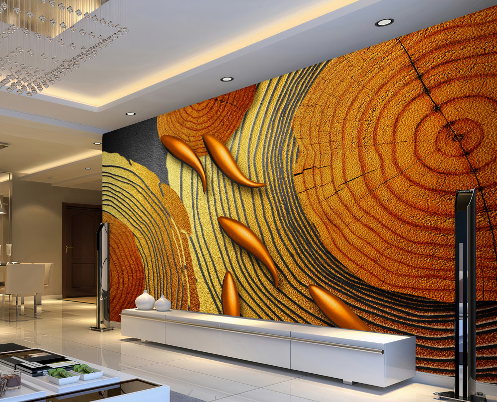 Fototapeta złota rybka na plasterkach drzewa