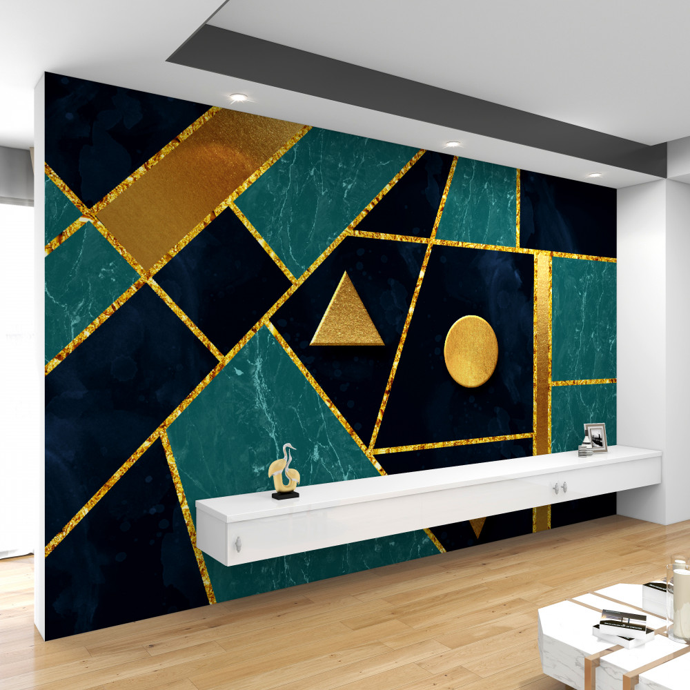 Fototapeta mozaika ze szmaragdowego złota