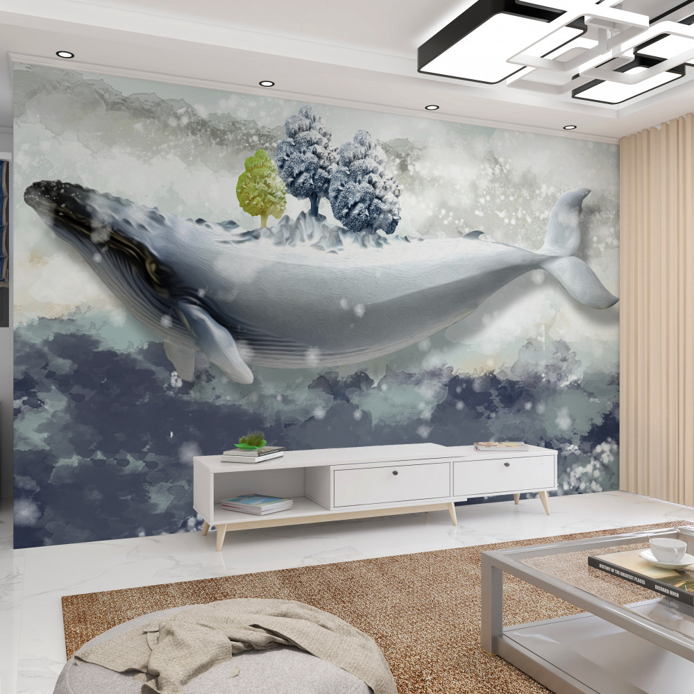 Fototapeta biały wieloryb w zimnym oceanie