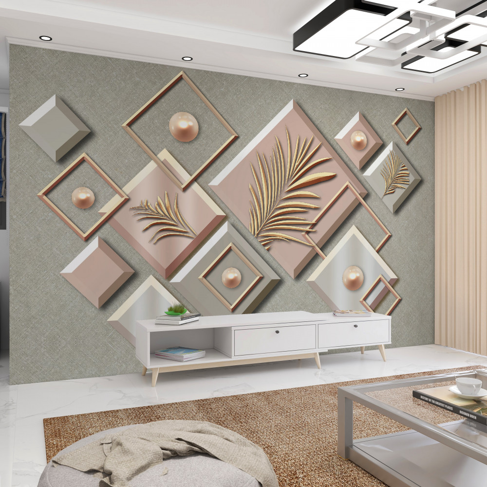 Fototapeta prostokąty z abstrakcją liści