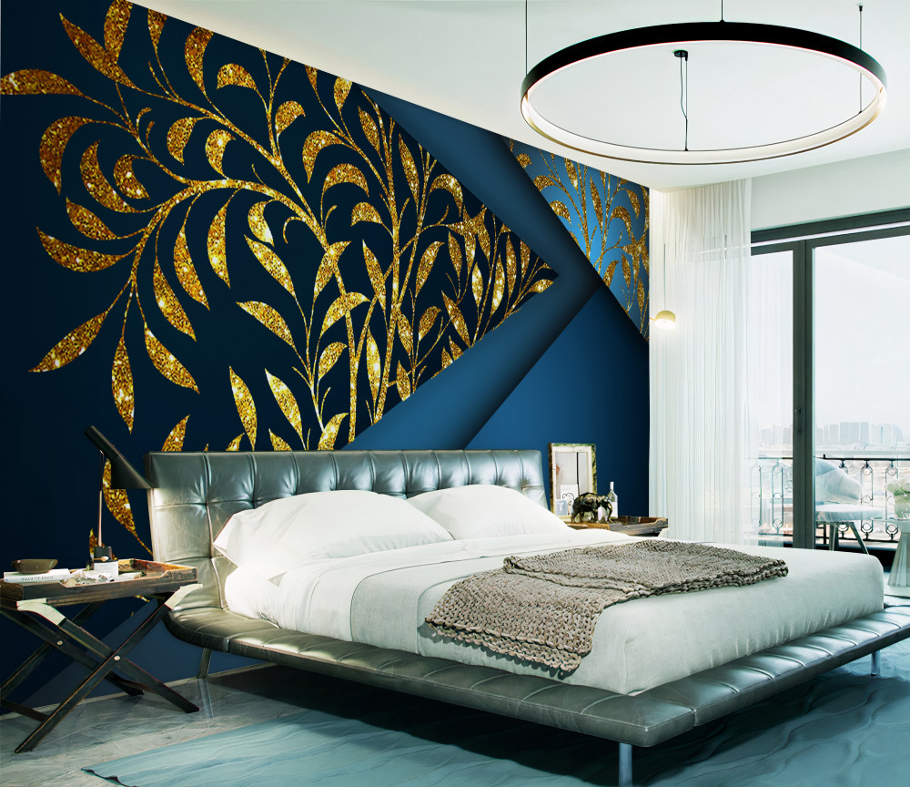 Fototapeta złota pszenica na nocnym niebie