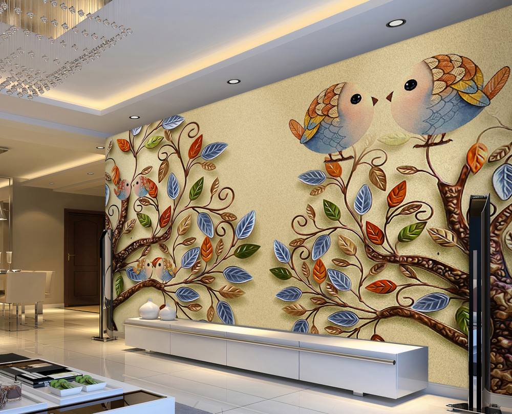 Fototapeta ptaki na jesiennych drzewach