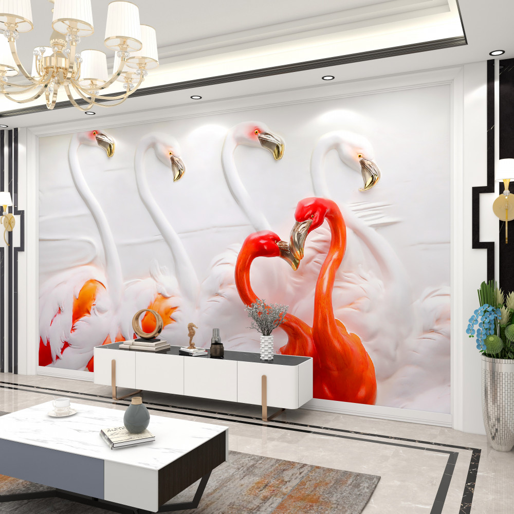 Fototapeta różowy i biały flaming