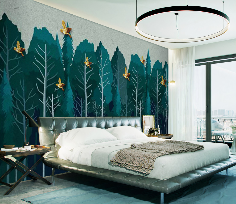 Fototapeta ilustracja lasu liściastego