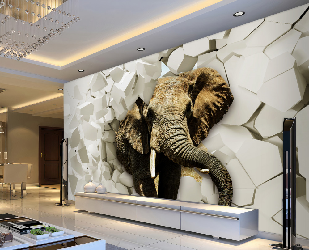 Fototapeta słoń niszczy ścianę