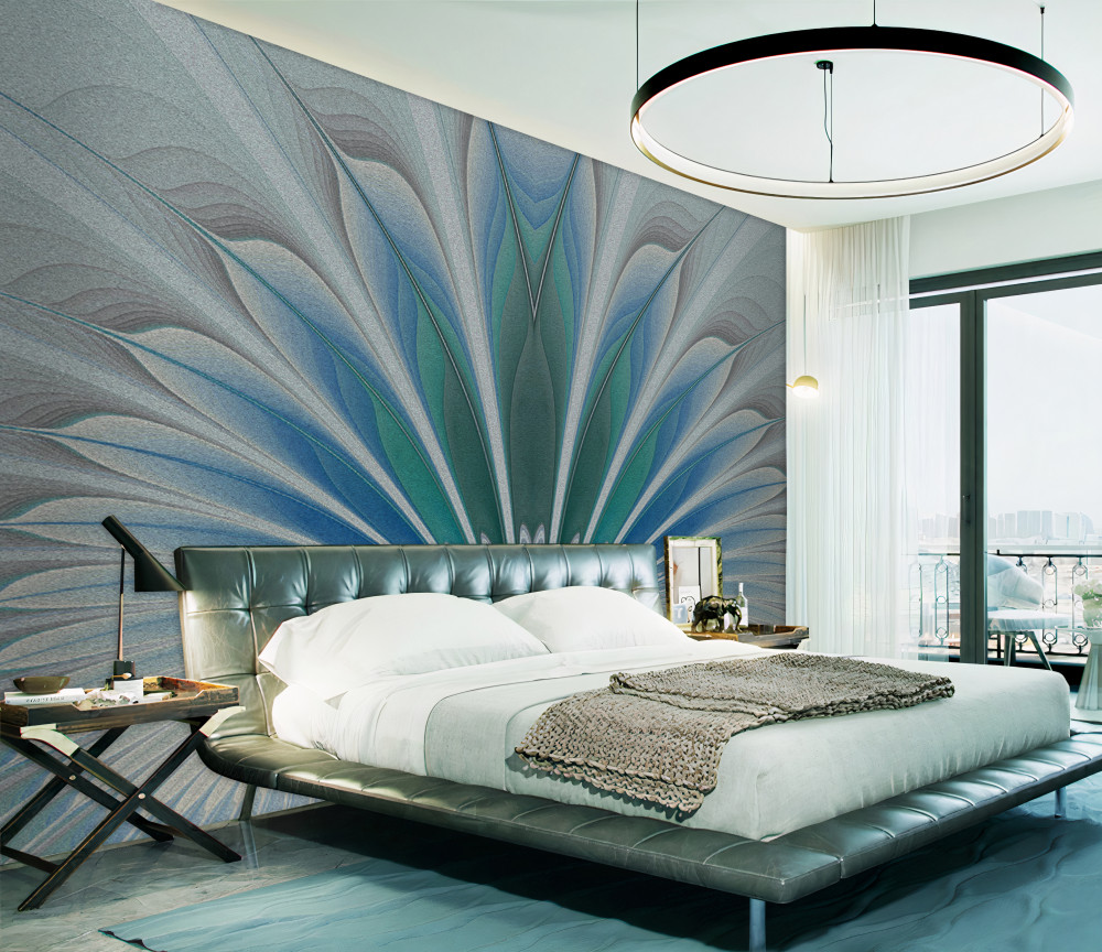 Fototapeta abstrakcja niebieskich piór