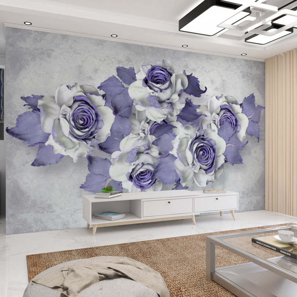 Fototapeta luksusowy bukiet liliowych róż