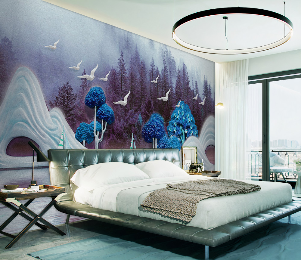 Fototapeta żaglówki pływają po jeziorze nocą