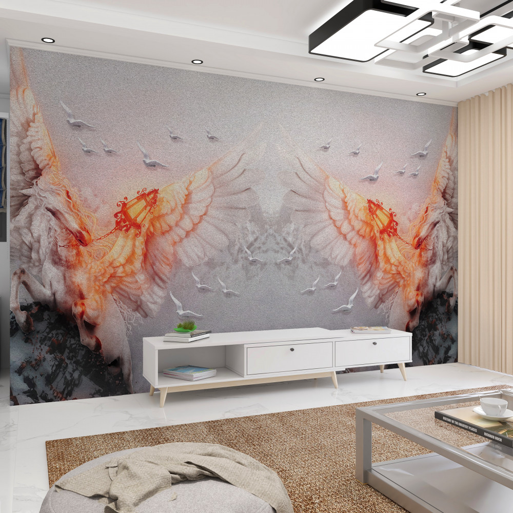 Fototapeta trzepocząc skrzydłami ku niebu