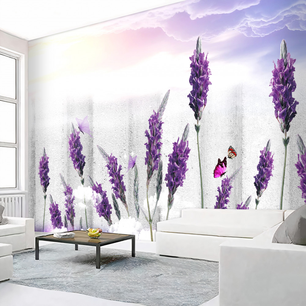 Fototapeta abstrakcja kwiatów lawendy na niebie