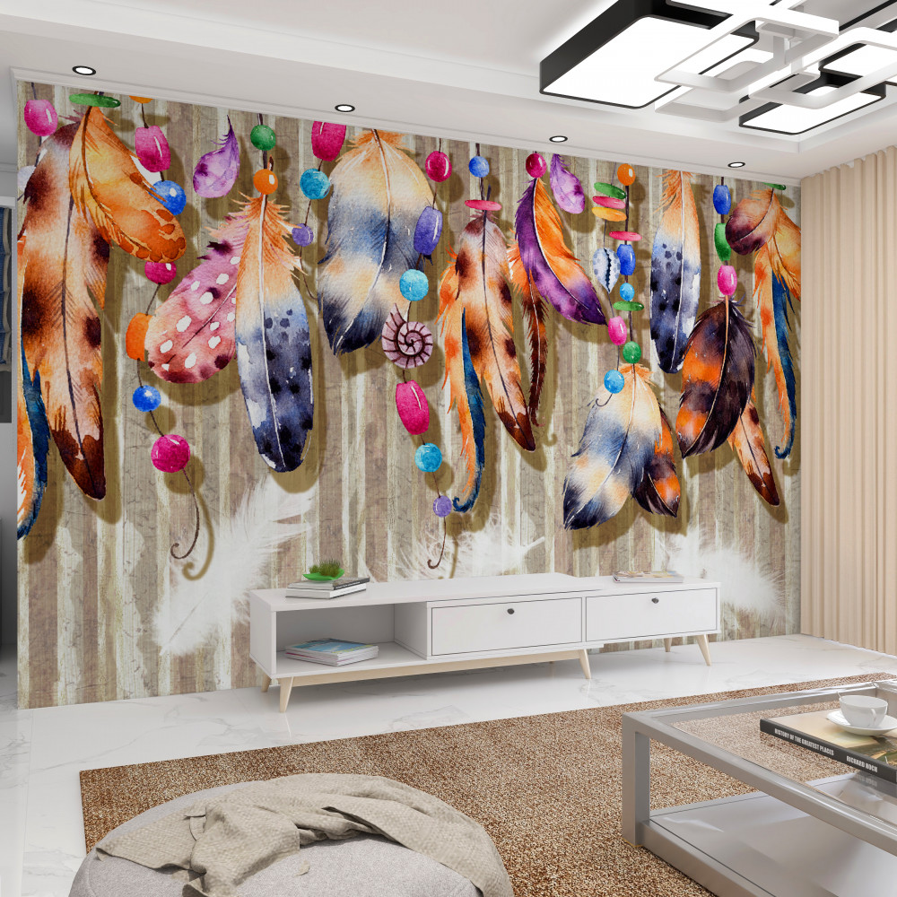 Fototapeta niezwykłe kolorowe pióra