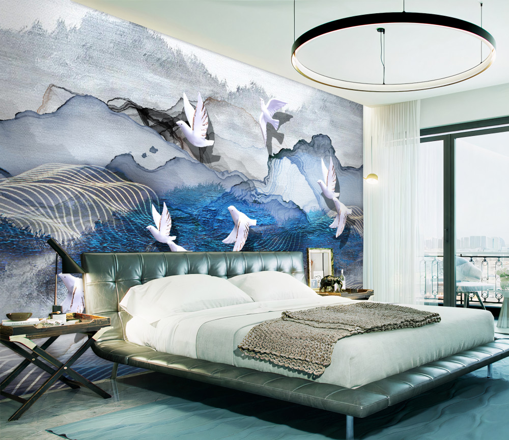 Fototapeta łabędzie latają nad burzą