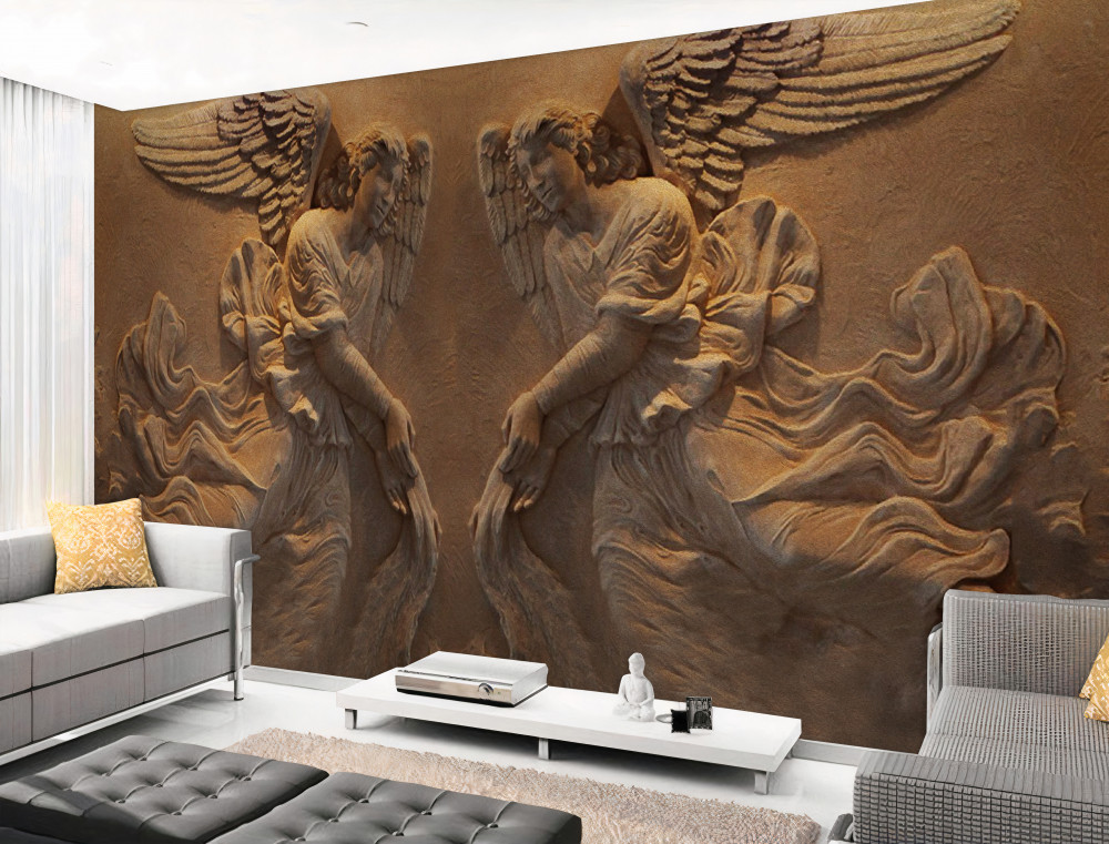 Fototapeta chłopiec i dziewczynka ze skrzydłami