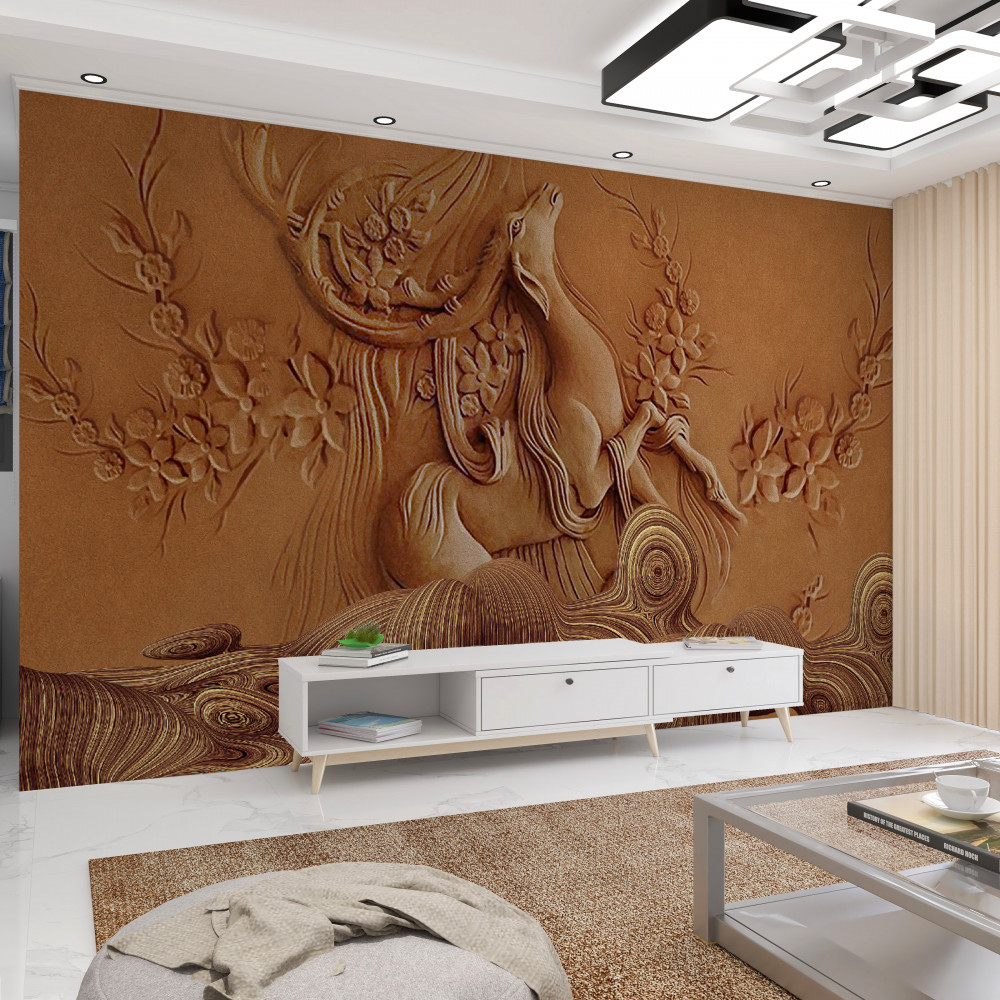 Fototapeta płaskorzeźba przedstawiająca piękną kozicę górską