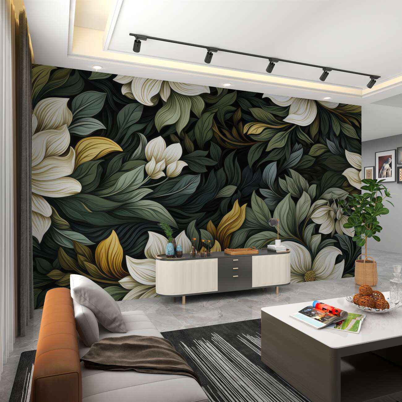 Fototapeta Bush Piękne kwiaty w kolorze zielonym